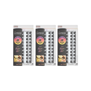 Impress Press-On Falsies 3-Pack Curly Clusters Bundle