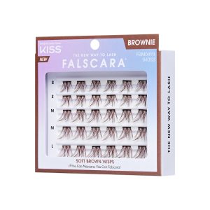 Falscara Brown Wisps Multipack - Brownie | DIY False Lash Extensions. Medium Glam. Cluster Lash. Wispy Lashes. 30 Wisps. 10mm-14mm