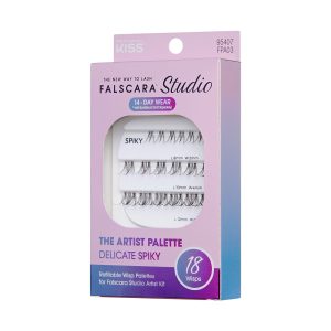 Falscara Studio Lash Palette - Delicate Spiky | DIY False Lash Extensions. Natural. Cluster Lash. Wispy Lashes. 18 Wisps. 8mm-12mm
