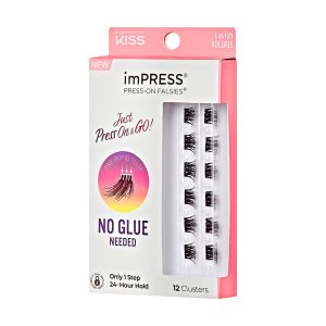 Impress Falsies Pre-Glued False Eyelashes Minipack - Lavish | 12 Lash Clusters. 12mm-14mm