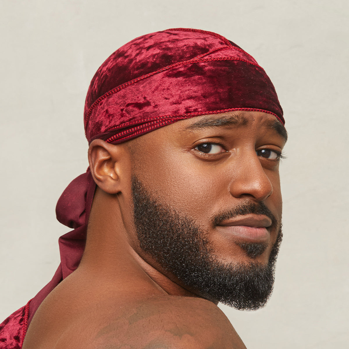 Kiss Colors & Care Power Wave Velvet Luxe Durag - Burgundy | Wave Cap. One Size. Hair Accessories - Image 2