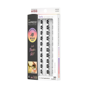 Impress Falsies Pre-Glued False Eyelashes Refills - Curly | 30 Lash Clusters. 10mm-14mm
