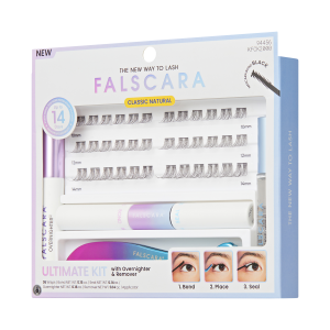 Falscara Classic Natural Special All Inclusive Ultimate Kit -Lengthening | DIY False Lash Extensions. Cluster Lash. Wispy Lashes. 36 Wisps. 10mm-14mm