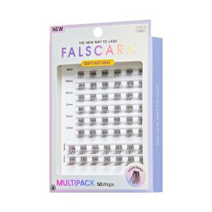 Falscara Soft Natural Mega Multipack | DIY False Lash Extensions. Cluster Lash. Wispy Lashes. 50 Wisps. 8mm-14mm