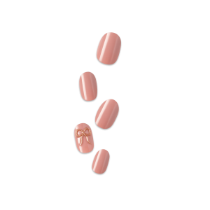 Impress Design No Glue Fake Press On Nails - Close To You | 3D Solid. Pink. Short. Oval. Manicure