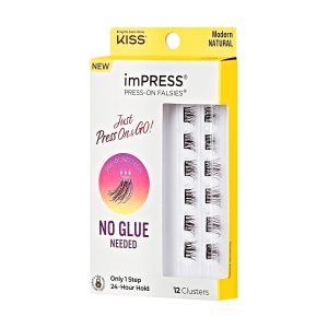 Impress Falsies Pre-Glued False Eyelashes Minipack - Modern | 12 Lash Clusters. 12mm-14mm