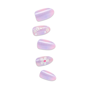 Impress Premium No Glue Fake Press On Nails - Pick Me First | 3D & Jewel Design. Multicolor. Medium. Oval. Manicure