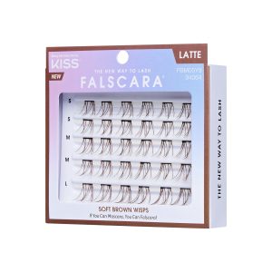 Falscara Brown Wisps Multipack - Latte | DIY False Lash Extensions. Light Glam. Cluster Lash. Wispy Lashes. 30 Wisps. 10mm-14mm