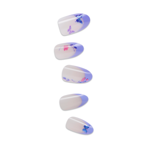Impress X WICKED: FOR GOOD | Glinda Upland | French Design. Purple. Medium. Almond. Manicure