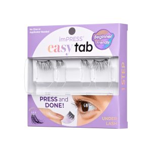 Impress Falsies easy tab Pre-Glued False Eyelashes - Black Wispy | 1 Pair of Half Lash & 2 Lash Clusters. 5mm-11mm