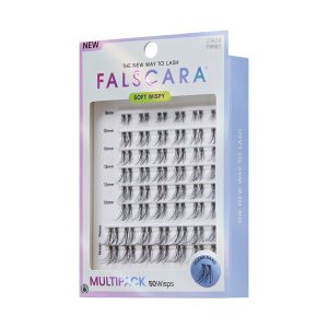 Falscara Soft Wispy Mega Multipack | DIY False Lash Extensions. Cluster Lash. Wispy Lashes. 50 Wisps. 8mm-14mm