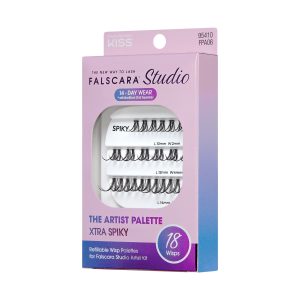 Falscara Studio Lash Palette - Xtra Spiky Volume | DIY False Lash Extensions. Full Glam. Cluster Lash. Wispy Lashes. 18 Wisps. 10mm-14mm
