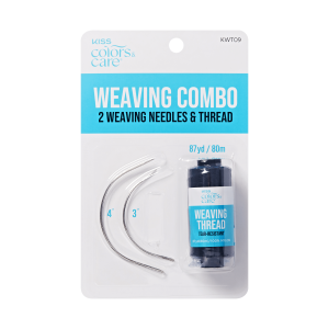 Kiss Colors & Care Weaving Combo Needle & Thread Set | 2 Needles. Weaving Kit. Hair Accessories