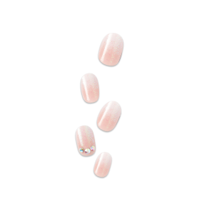 Impress Design No Glue Fake Press On Nails - Even Better | 3D & Jewel Design.  Pink. Short. Oval. Manicure