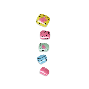 Impress Kids No Glue Fake Press On Nails - Fluffy Tails | Design. Multicolor. Kids. Squoval. Manicure