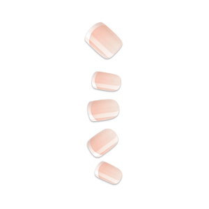 Impress Design No Glue Fake Press On Nails - Chic French | French Tips. White & Neutral. Short. Squoval. Manicure
