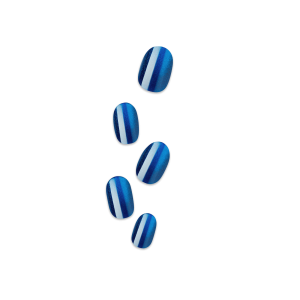 colorFX by Impress No Glue Fake Press On Nails - Reconnect | Solid. Blue. Short. Oval. Manicure