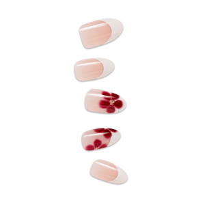 Impress Design No Glue Fake Press On Nails - Hampton | French Design. White & Red. Medium. Almond. Manicure