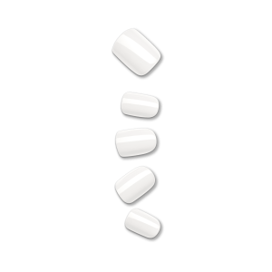 Impress Color No Glue Fake Press On Nails - Frosting | Solid. White. Short. Squoval. Manicure